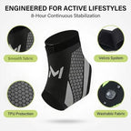 2-Pack Ankle Brace for Men & Women, Adjustable Figure-8 Stabilizer with Straps for Basketball, Volleyball & Running, Compression Sleeve for Sprained Ankle, Plantar Fasciitis & Tendonitis Relief