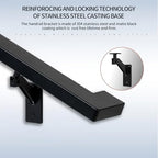 Handrails Kit for Indoor Stairs & Outdoor Stairs，Modern Aluminum Handrail Set,2" X1" Grab bar with ADA 90° wall Return end，Adjustable 304 Stainless Steel Brackets ADA (Matte Black, 3 FT)
