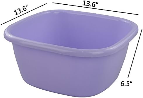 Jekiyo 16 Qt Purple Wash Basin, Large Plastic Tubs, 2-Pack