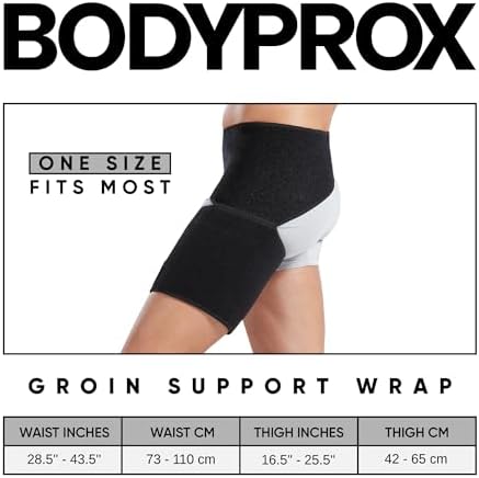 Bodyprox Groin Wrap, Adjustable Support for Hip, Groin, Hamstring, Thigh, and Sciatic Nerve Pain Relief