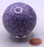 2" Purple Lilac Lepidolite Carved Sphere Polished Natural Lithia Mica Collectible Gemstone Crystal Mineral Ball - Brazil + Stand (1PC)