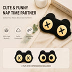 2PCS Sleep Mask for Women Men, Eye Masks for Sleep, Funny Black Eye Covers with Adjustable Elastic Strap for Travel, Night Blindfold for Men Women Sleeping(Round Eyes)