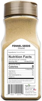 iSpice - GROUND FENNEL SEED POWDER 6oz (170g) (Ground)