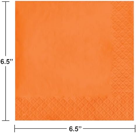 Creative Converting 3-Ply Paper Luncheon Napkins, Sunkissed Orange Color, 50 Count