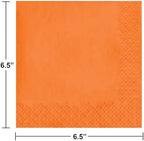 Creative Converting 3-Ply Paper Luncheon Napkins, Sunkissed Orange Color, 50 Count