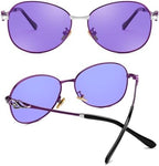 FEISEDY Oval Photochromic Polarized Sunglasses Women Retro Metal Rhinestone Sunglasses Classic UV400 Protection B1119