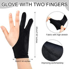 Silipull 12 Pcs Drawing Glove Artist Glove for Drawing Tablet Two Fingers for Left Right Hand Digital Art Stylus for Paper Sketching,Monitor Painting