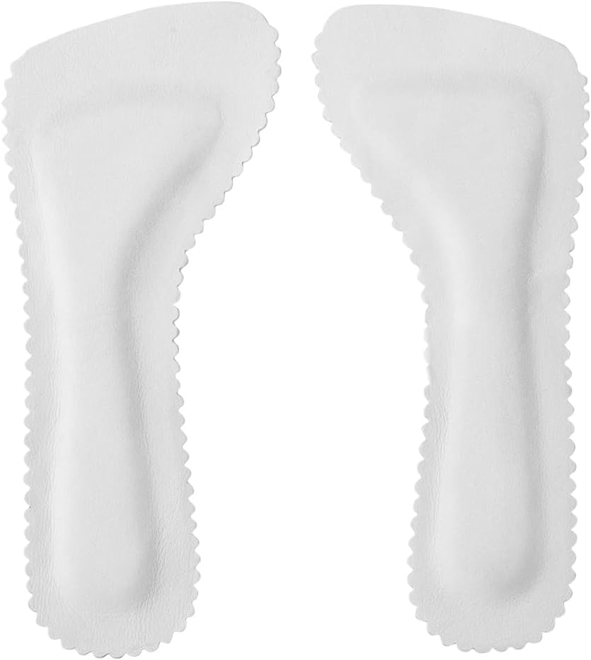 Beaupretty Leather High Heel Insoles for Women Anti-Slip Forefoot Shoe Pads & Cushions for Summer Comfortable Leather & Latex Inserts (White, 1 Pair)