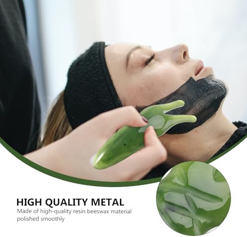 FRCOLOR 2Pcs Two-Prong Nose Scraper Resin Massager Beauty Tool Eye Massagers Guasha Stone Jade Guasha Board Jade Facial Scraping Tool Body Scraping Stone