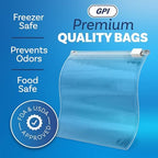 100 Count - Slider Zip Food Storage Bags, 6" x 6" (1 Pint) 3 Mil Heavy Duty, Strong & Durable for Freezer Storage, for Food, Snacks & More. GPI