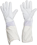 Beekeeping Gloves – Premium Goatskin Leather Bee Gloves with Breathable Vent and Long Canvas Sleeve, Protective Gear for Beekeepers (L)