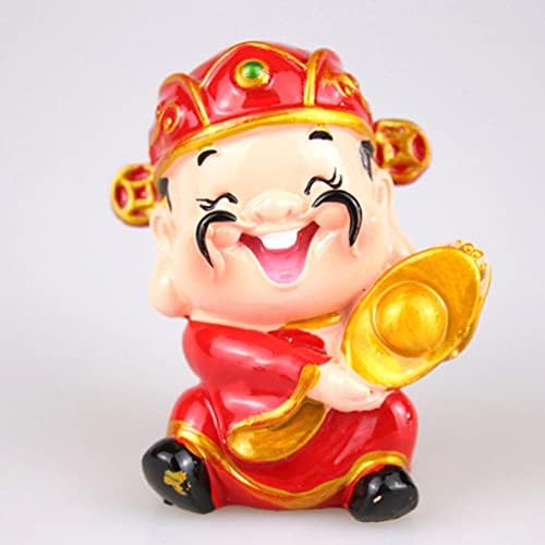 DOITOOL Fengshui CAI Shen Statue: 3pcs God of Fortune Figurines Chinese God Wealth Sculpture Yuan Bao Zhaocai Desktop Ornaments for Chinese New Year Decoration