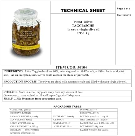 Anfosso Pitted Taggiasca Olives in Extra Virgin Olive Oil – Authentic Italian Delicacy - Glass Jar (950 g / 2 lb 1.5 oz)