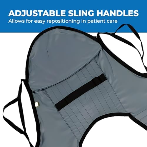Patient Aid Padded U-Sling with Head Support - Soft Polyester Fabric - Comfy and Safe Lifting for the Elderly, Bariatric, and Non-Weight-Bearing - Large, 450lb. Maximum Carrying Capacity