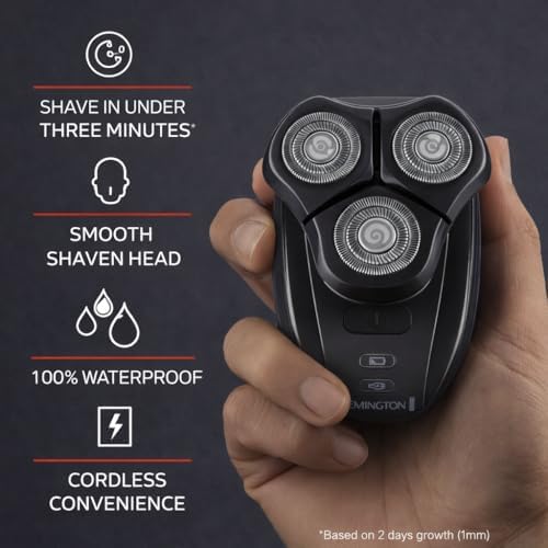 Remington Balder 3 Head Shaver Dual-Track Cutting Heads Multi-Directional Pivot 45 Minute Run Time 100 Percent Waterproof Complete Grooming Kit with Beard Trimmer Nose and Ear Trimmer