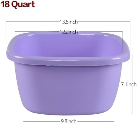 Ramddy Washing Basin/Wash Tub Plastic, 18 Quart, Purple