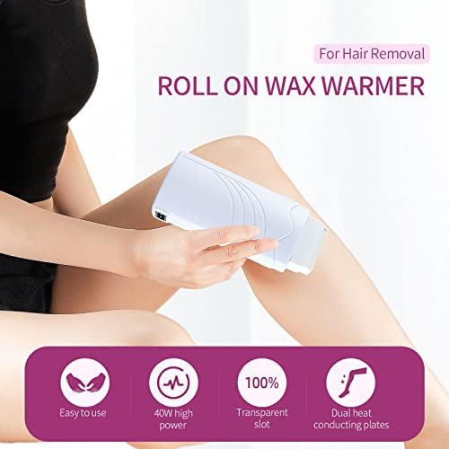 Roll On Wax Warmer For Hair Removal Wax Roller Wax Heater, Home Waxing Kit For Women Men 110V