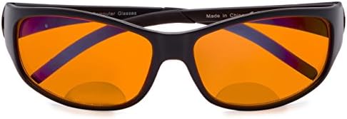 Eyekepper Blue Blocking Amber Bifocal Glasses for Sleep-Nighttime Bifocal Readers-Special Orange Tinted Glasses (Black)