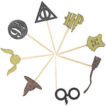 Confetti Pack Of 24 Harry Inspired Cupcake Toppers For Wizard Birthday Party Halloween Christmas Decorations Supplies