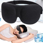 Soft 3D Blackout Sleep Eye Mask 1 Pack for Side Sleepers, Men，Women ，Adjustable Velcro, Night Blindfold,Travel Relaxation (Black)