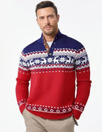 JMIERR Men's Cable Knit Pullover Sweater Casual Long Sleeve Stand Collar Button Knitted Sweaters
