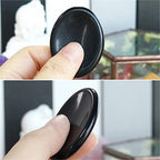 Thumb Worry Stone for Anxiety Healing Crystals Sets 2PCS Lapis Lazuli Obsidian Hand Carved Stones Gemstone Pocket Natural Stone Meditation Reiki Oval Shaped Palm Stone Therapy