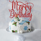 Merry Christmas Birthday cake Toppers,Glitter Christmas Cake Decorations for Holiday Xmas Party, Ice Cream Celebrations，Cake Topper Picks 。
