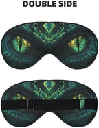 Abstract Green Dinosaur Eyes Sleep Mask Eye Mask with Adjustable Strap Eye Sleep Shade Cover Blocks Light for Women Men Airplane Travel Nap