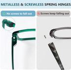 Eyekepper 6 Pack Metalless Reading Glasses with Screwless Spring Hinges Oversize Readers for Men +0.75