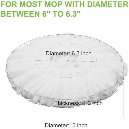 Mop Head for Hurricane Spin Mop Microfiber Mop Head for 360°Spin Magic Mop Refills Round Standard Size Mop Pads 4 Packs