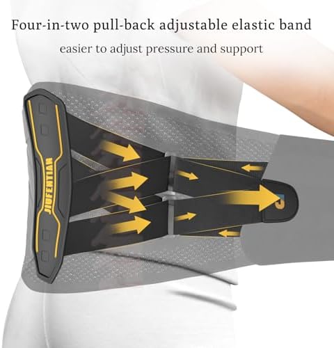 JIUFENTIAN Back Brace for Lower Back with Support System for men and Women -Lumbar Support Brace for Herniated Disc Lower Back Brace for Sciatica, Scoliosis,Heavy Lifting and Work(X-Large)
