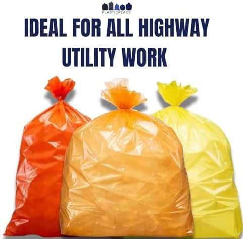 Plasticplace 32-33 Gallon Trash Bags │ 1.5 Mil │ Yellow Garbage Can Liners │ 33’” x 39” (100 Count), W33Y15