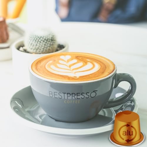 Bestpresso Coffee for Nespresso Original Machine 120 Aluminum pods Certified Genuine Espresso Decaffeinato Blend(Medium Intensity) Pods Compatible with Nespresso Original