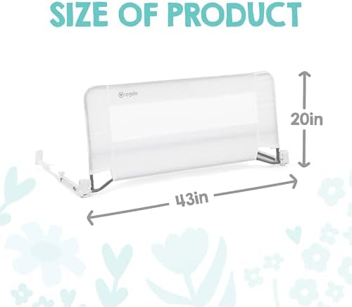 Regalo Safety Swing Down Bed Rail Guard for Toddlers, 43" Bed Safety Rail with Patented Gap Guard, Toddler Bed Rail Fits Twin, Full & Queen Beds, Guard Rail for Kids Bed, American Designed & Owned