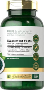 Carlyle Organic Spirulina Tablets 3500mg | 500 Count | Non-GMO & Gluten Free Supplement