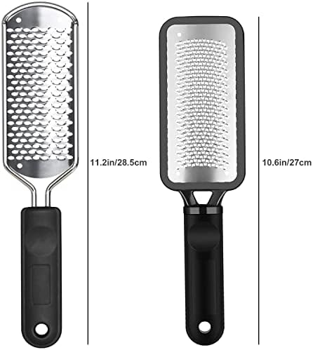 2Pcs Colossal Professional Foot File and Callus Remover, High Grade Stainless Steel Foot Rasp for Wet and Dry Feet, Washable Pedicure Tool for Smooth Heels