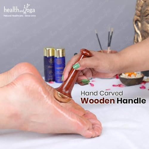 HealthAndYoga™ BronzEase Kansa Foot Massager - Kansa Wand Ayurveda Benefits of Bronze - Massage Wand to Restore Luster Through Detoxification (Stick - Smooth)