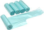 4 GALLON Bathroom Trash Bags, 5 Rolls/100 Counts Small HANDLES Garbage Bags for Office, Kitchen,Bedroom Waste Bin,Colorful Portable Strong Rubbish Bags (Light blue 100Counts)