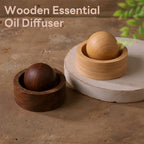 Wooden Essential Oil Diffuser - Round Ball Aromatherapy Diffuser, Walnut and Beech, for Office, Car, Yoga Hall (Walnut)