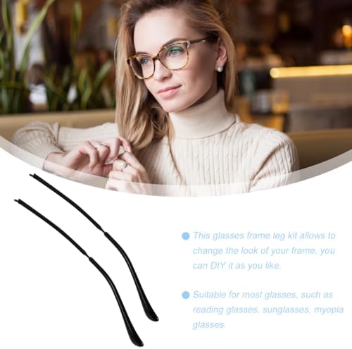 Hemobllo Metal Glasses Replacement Temple, Eyeglasses Arms Legs 1 Pair Sunglasses Arm Replacement (Black)