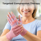 Donfri 1 Pair Arthritis Gloves for Women Men for Pain,Compression Gloves Fingerless Gloves Hand Pain Relief Raynauds Typing Gaming (Pink,S)