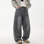 Mens Baggy Jeans Y2k Wide Leg Loose Fit Jeans Streetwear Denim Washed Hip Hop Pants