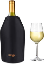 NEWGO Wine Cooler Sleeve Reusable Wine Bottle Cooler Flexible Wine Ice Pack Sleeve Keep Wine Cool and Refreshing for Standard Size Bottles for Red Wine, White Wine & Champagne - Black