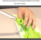 EaseYourDay Wet and Dry Flat Mop Head, Super Firm Clip on Pads, 2 Washable Mop Pads, Compatible with All Standard US Threading Pole