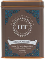Harney and Sons Chocolate Mint, Flavored Black Tea - 20 Sachets per Tin