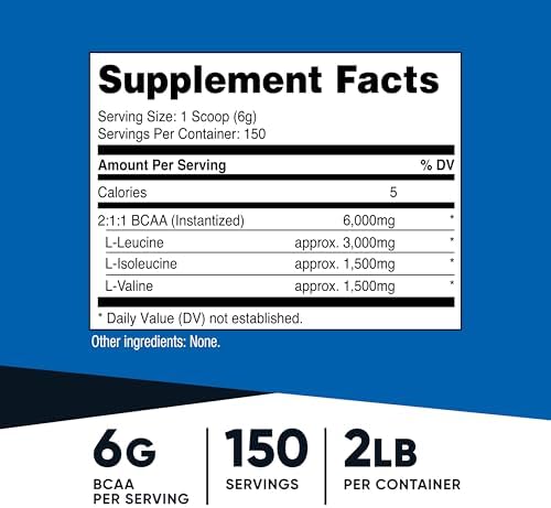 Nutricost BCAA Powder 2:1:1-150 Servings (Unflavored)