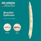 MR.GREEN Curve Handle Eyebrows Tweezers Professional Fine Hairs Removal Puller Makeup Tools Stainless Steel Beauty Clips Removal (Light Yellow)