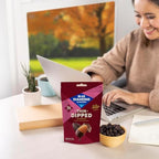Blue Diamond Almonds, Dark Chocolate Covered Thin Dipped Snack Nuts for Guilt-Free Snacking with Half the Sugar, Perfect for Gathering, Holidays, or Craving a Sweet Treat, 4oz. Resealable Bag