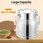 20L Stainless Steel Milk Bucket with Sealed Lid, 20 Liter Milk Can 5 Gallon Milk Container Heavy Duty Milk Jug Wine Milk Pail Ice Bucket with Lid (US Stock)