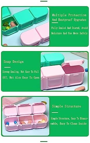 3 Pieces Pill Organizer, 3 Timer Daily Moisture Proof Pill Box Pocket Purse Portable Travel Vitamin Container Medicine Case